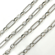 Oxidized Sterling Silver Long and Short Link Chain