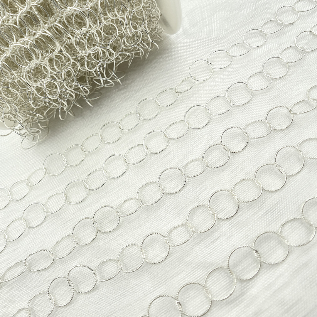 Sterling Silver Twisted Round Link Chain