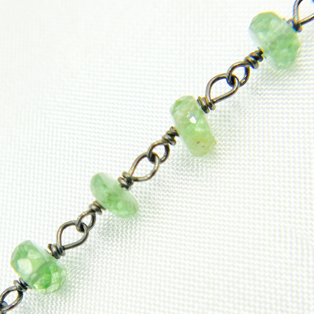 Green Kyanite Oxidized Wire Chain.