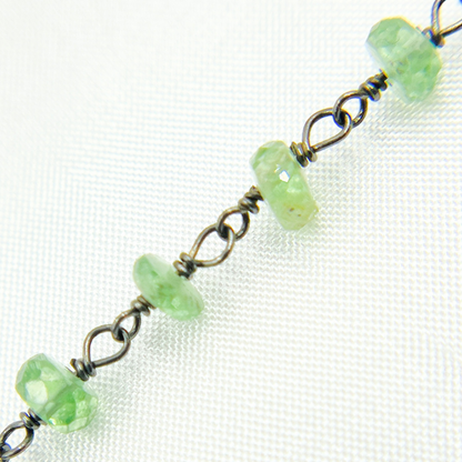Green Kyanite Oxidized Wire Chain.