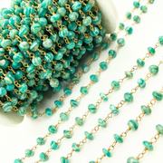 Amazonite Gold Plated Wire Chain