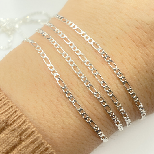 Sterling Silver Flat Figaro Link Chain