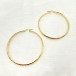 Load image into Gallery viewer, 14K Solid Gold Hollow Diamond Cut Hoop