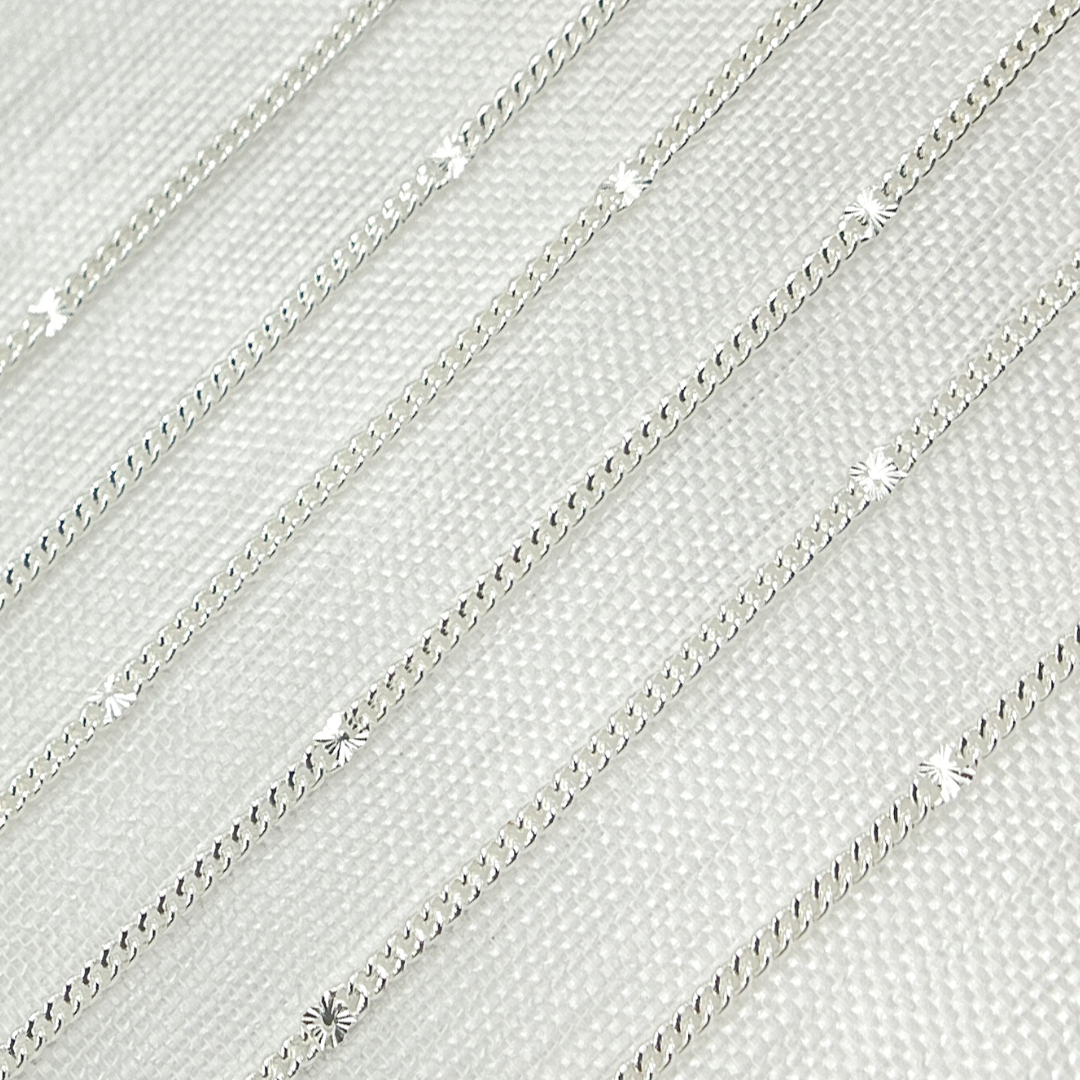 Sterling Silver Satellite Curb & Diamond Cut Marina Link Chain