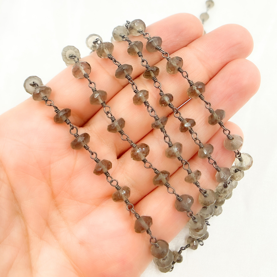 Smoky Quartz Oxidized Wire Chain