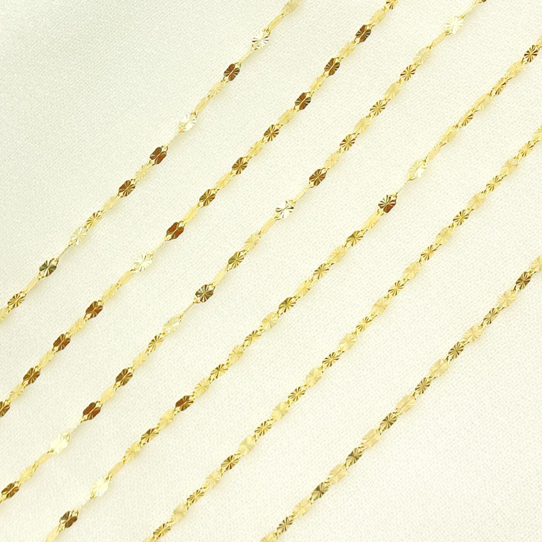 030FV30byFt. 14k Solid Yellow Gold Diamond Cut Marina Chain