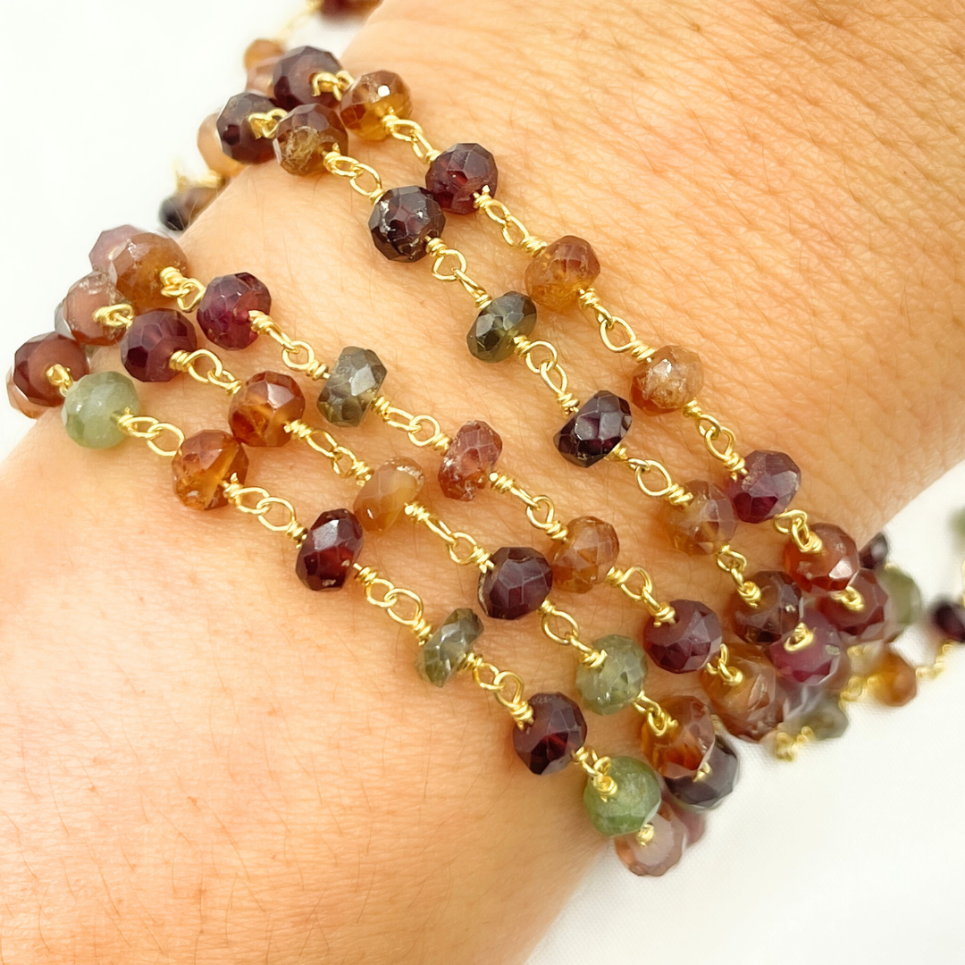Multi Tunduru Sapphire Gold Plated Wire Chain