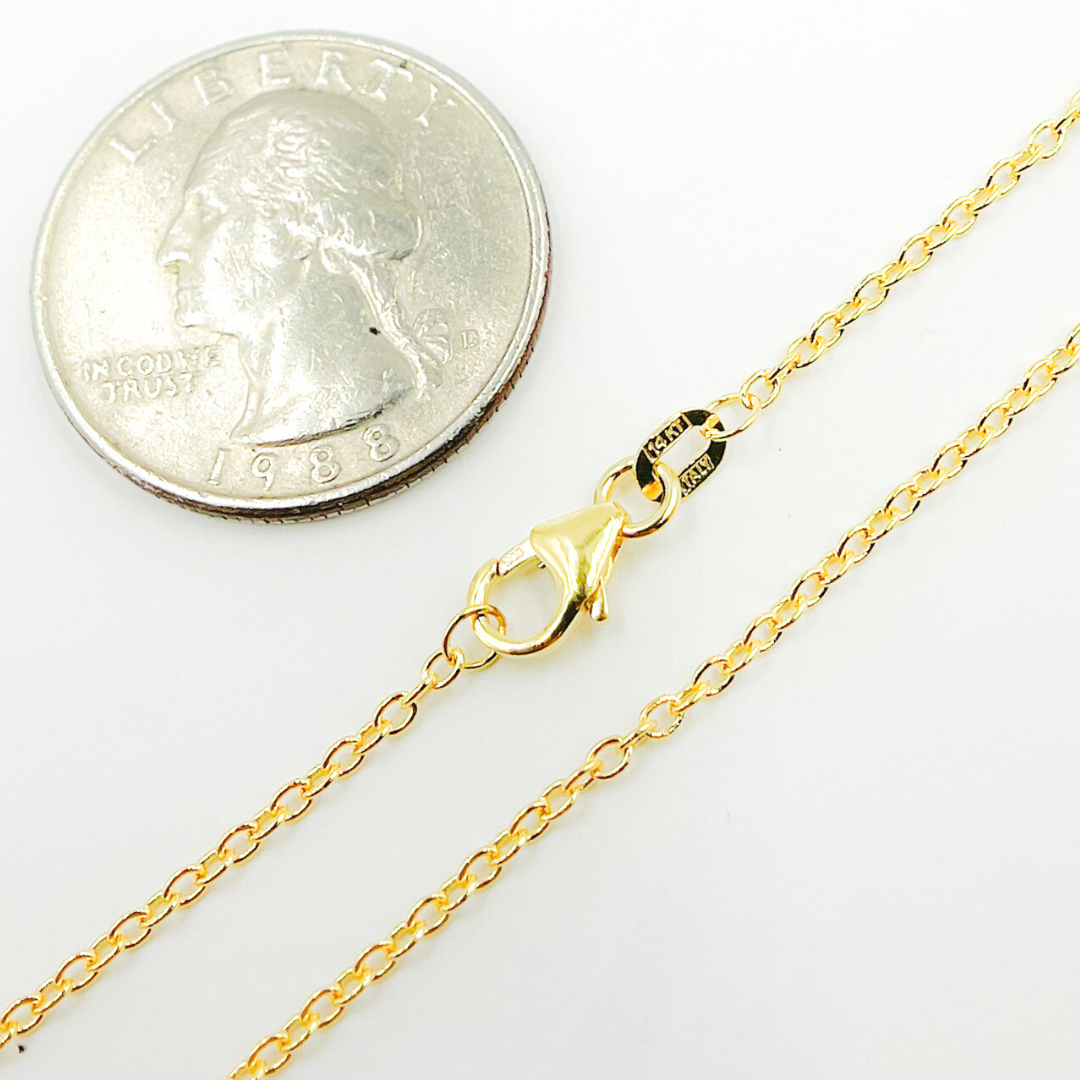 040KF. 14K Solid Gold Cable Chain