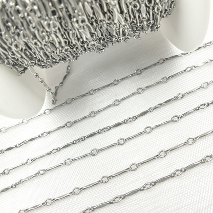 Oxidized Sterling Silver Dapped Bar Chain