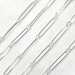 Load image into Gallery viewer, 925 Sterling Silver Paperclip and Round Link Chain. V39SS
