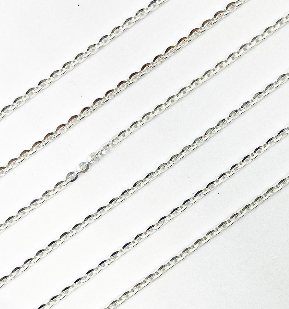 925 Sterling Silver Flat Cable Chain. Z16SS