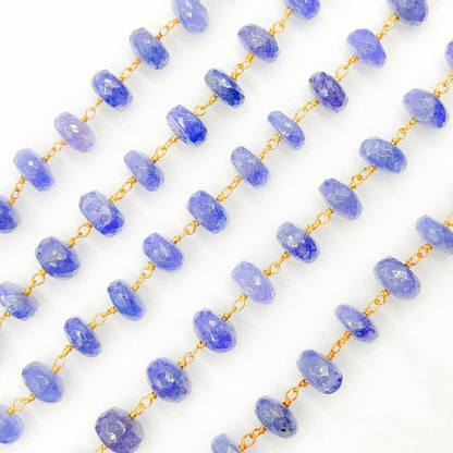 Tanzanite Gold Plated Wire Chain.
