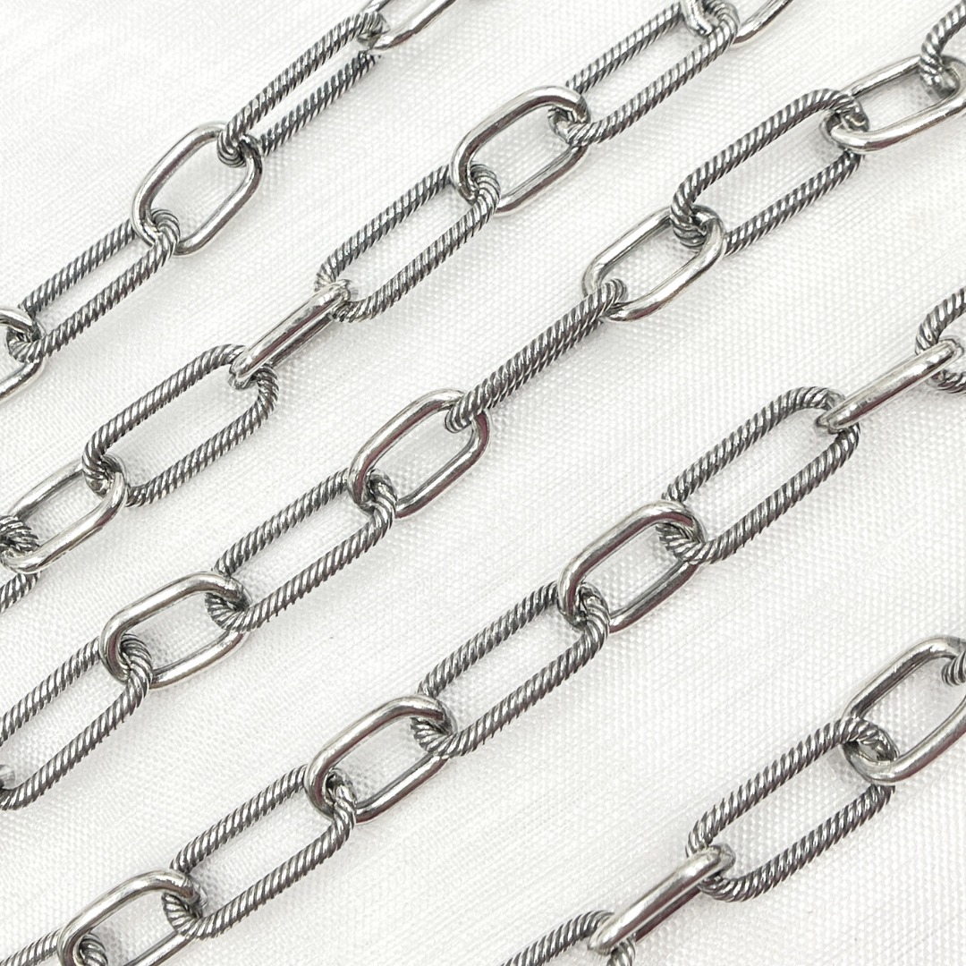Oxidized 925 Sterling Silver Paperclip Chain