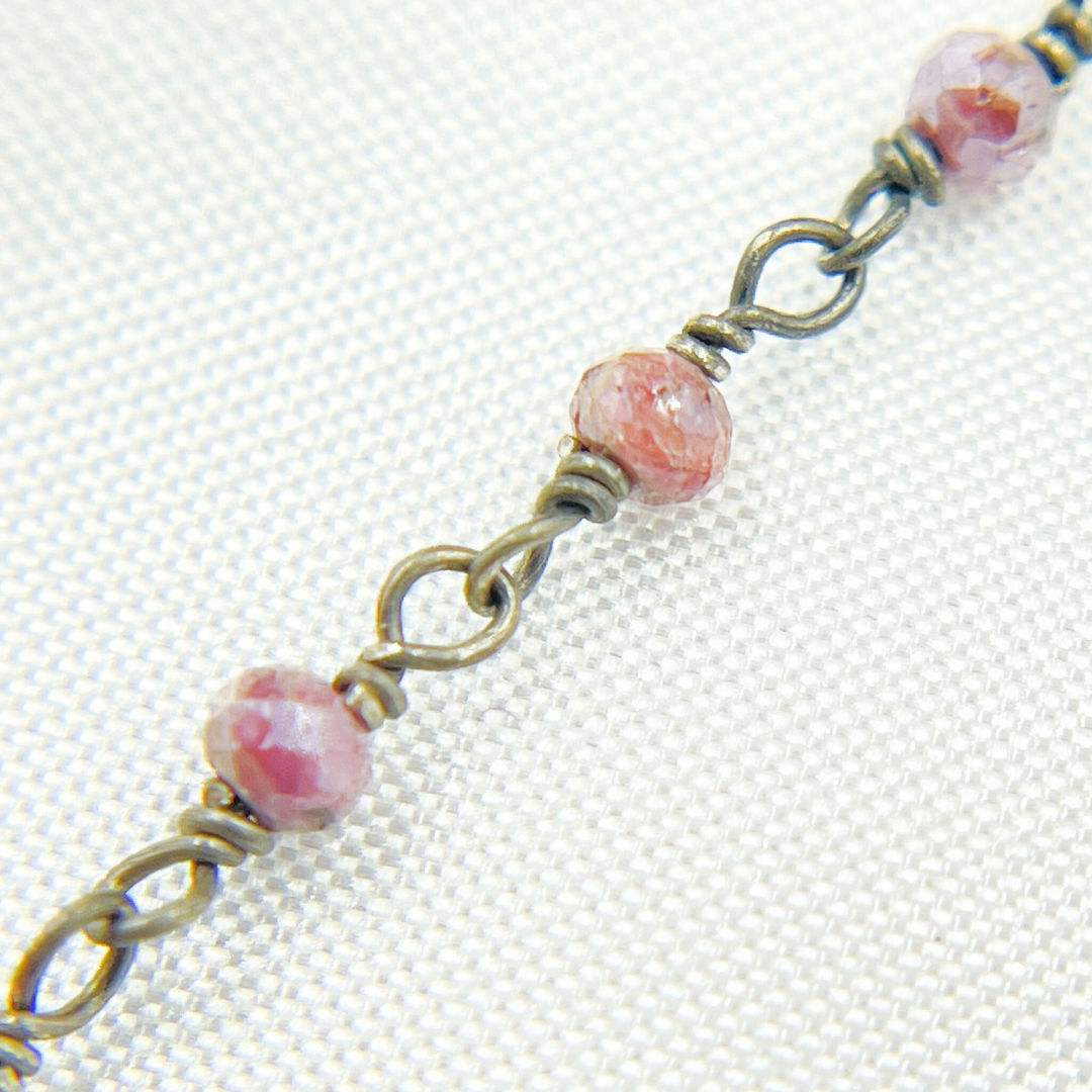 Pink Silverite Oxidized Wire Chain