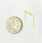 Load image into Gallery viewer, Gold Plated 925 Sterling Silver Diamond Shape 25x15mm
