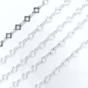 Sterling Silver Hammered Diamond Shape Link Chain