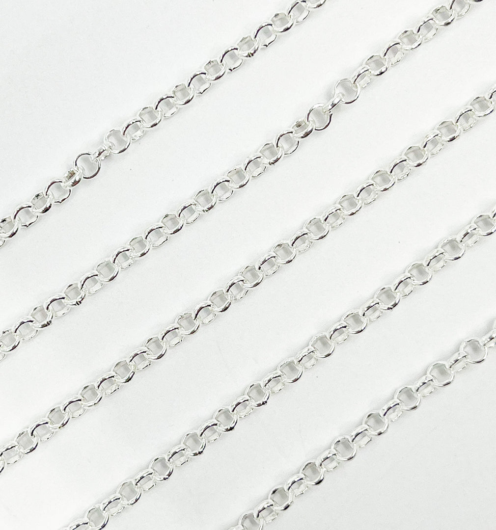 925 Sterling Silver Round 3mm Link Chain. V116SS