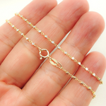 Load image into Gallery viewer, 029R02S0QT4P5B958. 14K Solid Yellow Gold Satellite Cubes Chains
