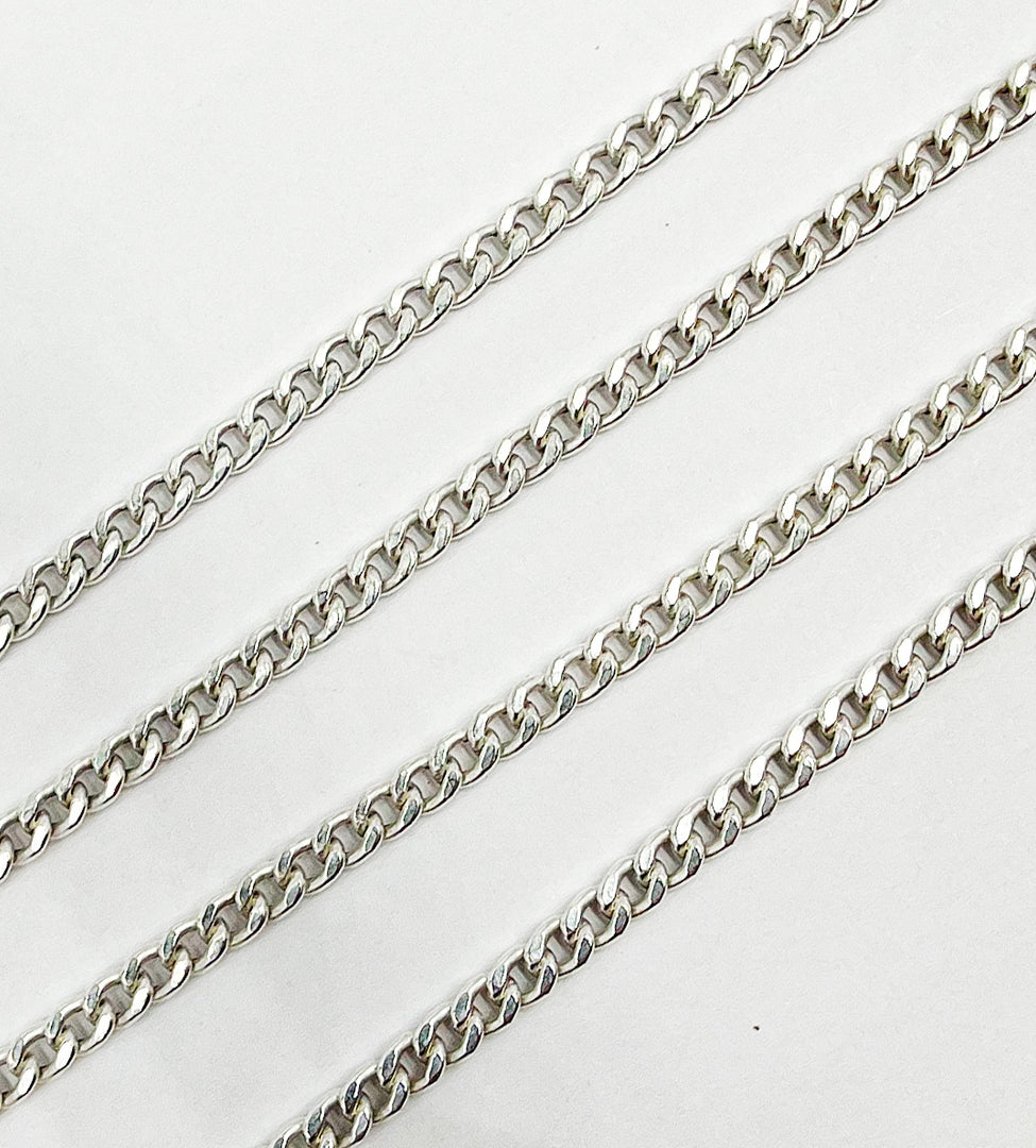 925 Sterling Silver Curb Link Chain. V60SS