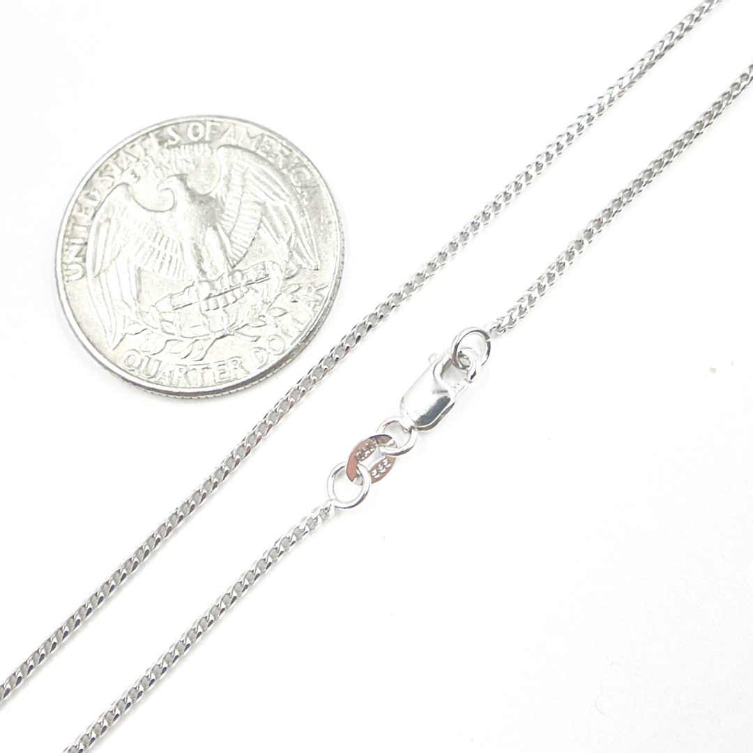 14K Solid White Gold Wheat Chain