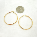Load image into Gallery viewer, 14K Solid Gold Hollow Hoop