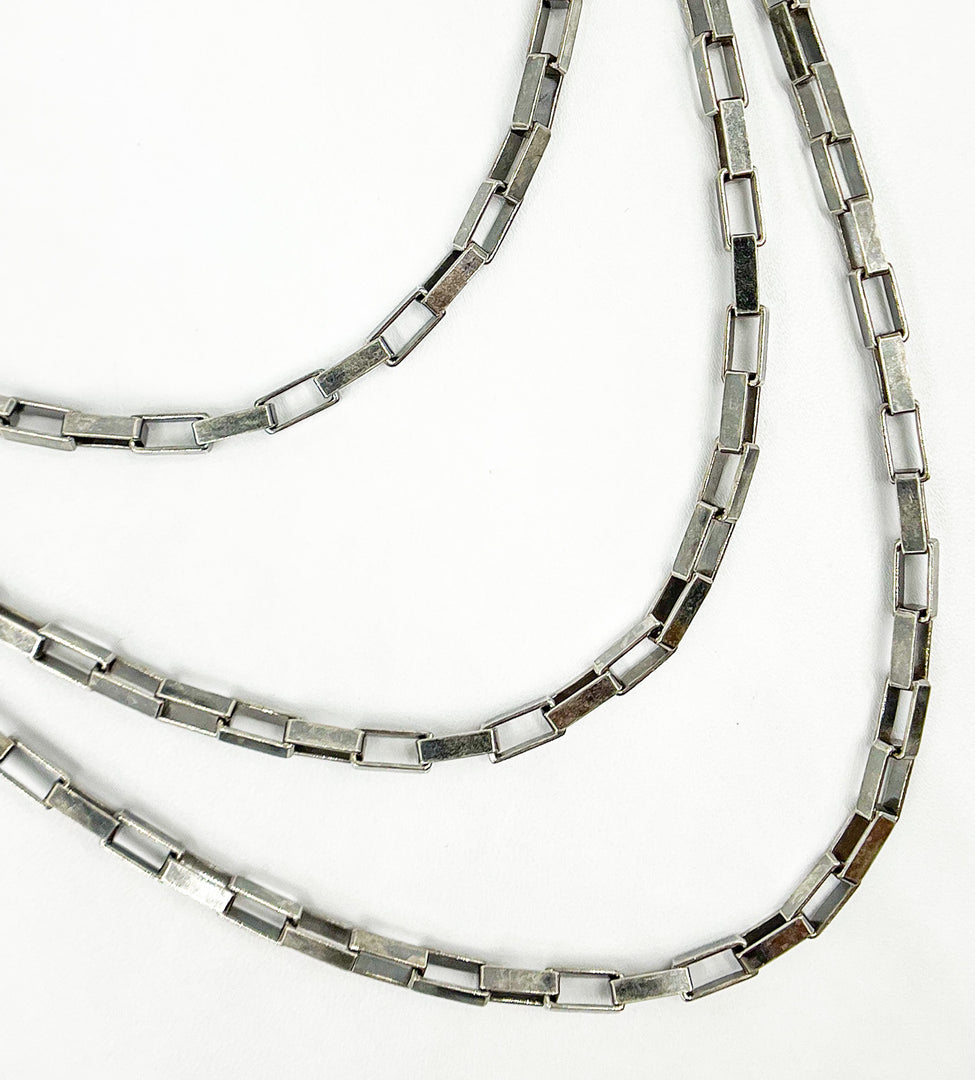 Oxidized 925 Sterling Silver Box Chain. V42OX