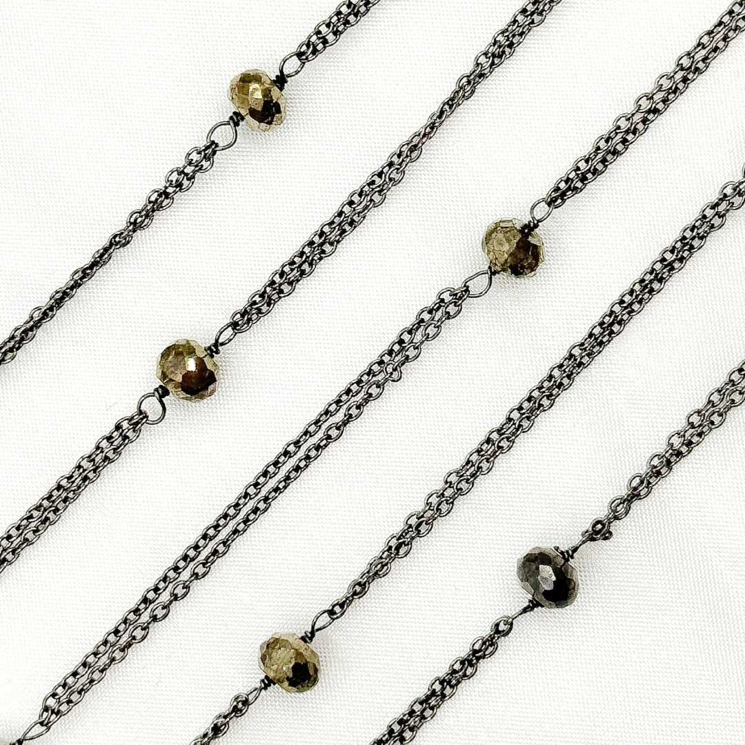Pyrite Double Oxidized Connected Wire Chain