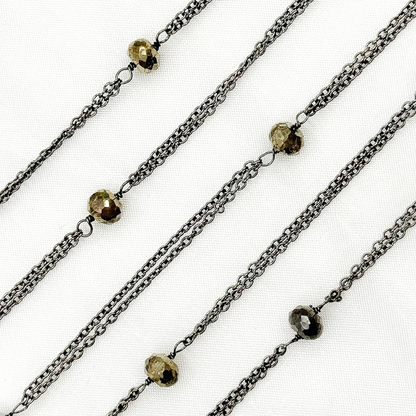Pyrite Double Oxidized Connected Wire Chain