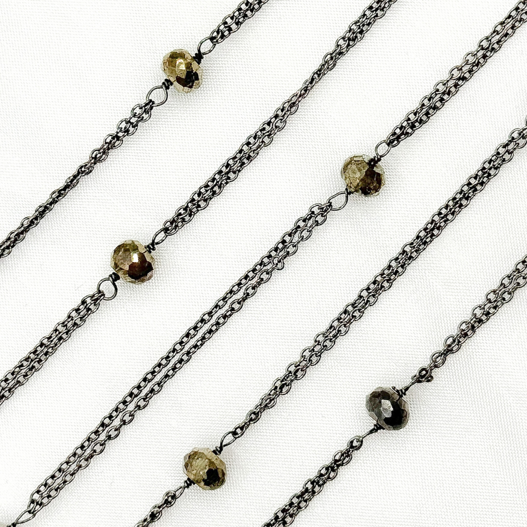 Pyrite Double Oxidized Connected Wire Chain. PYR21