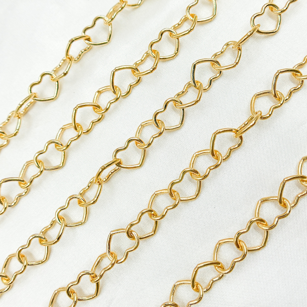 14k Gold Filled Smooth Heart Link Chain. 1408GF