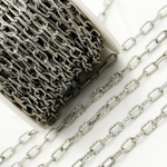 Load image into Gallery viewer, Oxidized 925 Sterling Silver Round Hammered Paper Clip Chain. V137DCOX
