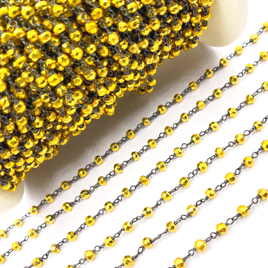 Gold Coated Pyrite Wire Chain