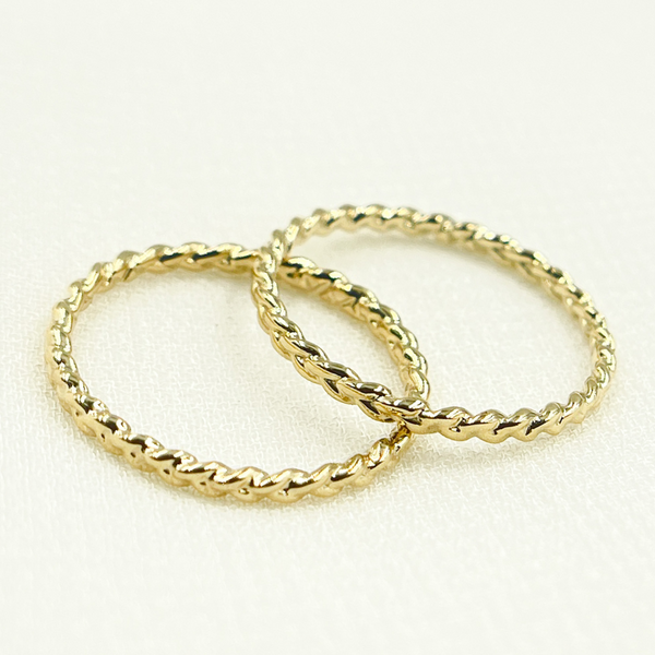 14K Solid Gold Braid Ring.