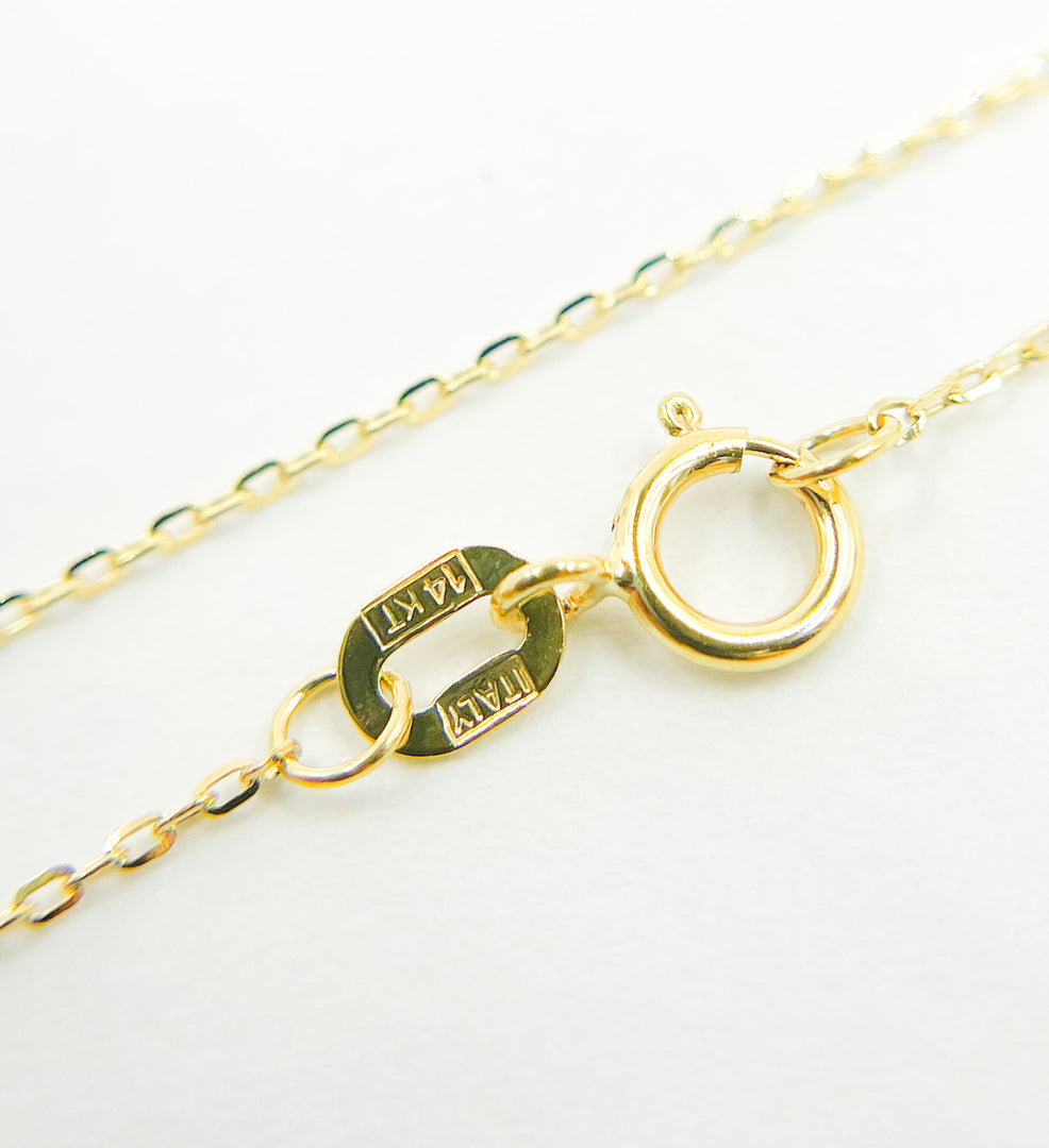 025KF64DO. 14K Solid Gold Cable Chain