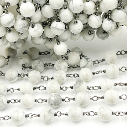 Howlite Gemstone Round Shape Chain.