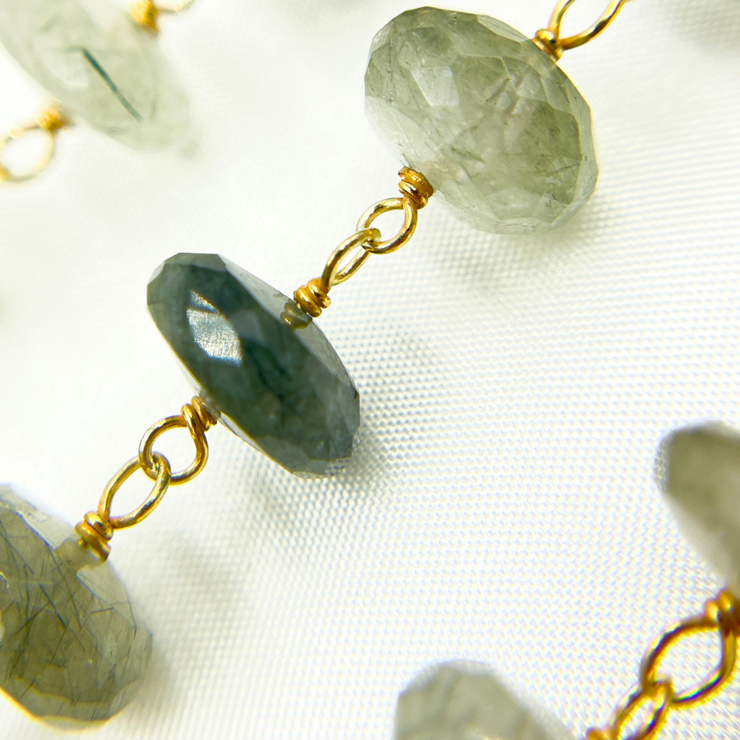 Green Rutile Gold Plated Wire Chain
