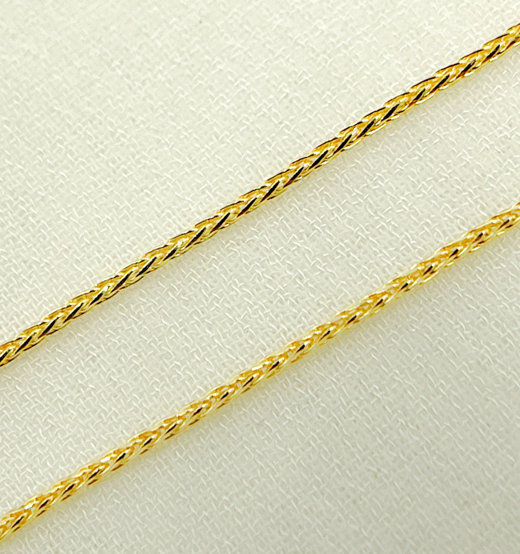 14K Solid Gold Wheat Chain Necklace. 025SP3TFDT