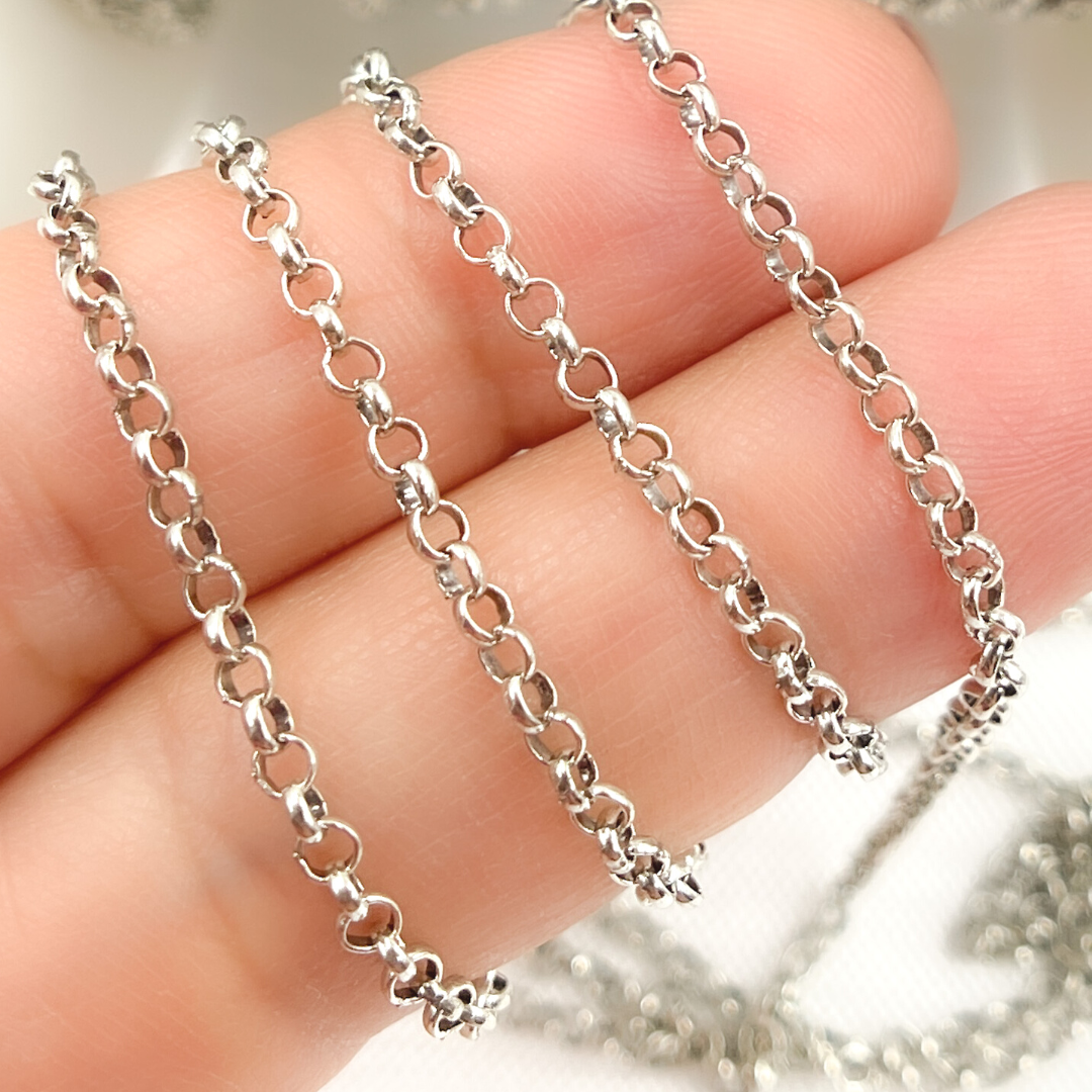 Oxidized 925 Sterling Silver Rolo Chain. V107OX