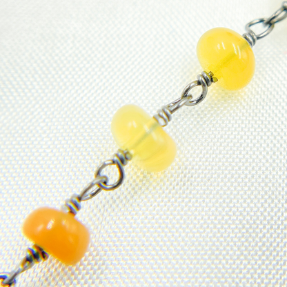 Ethiopian Opal Oxidized Wire Chain.