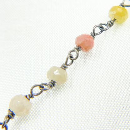 Multi Sapphire Oxidized Wire Chain.