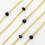 Load image into Gallery viewer, Black Spinel Double Gold Plated Connected Wire Chain. BSP33
