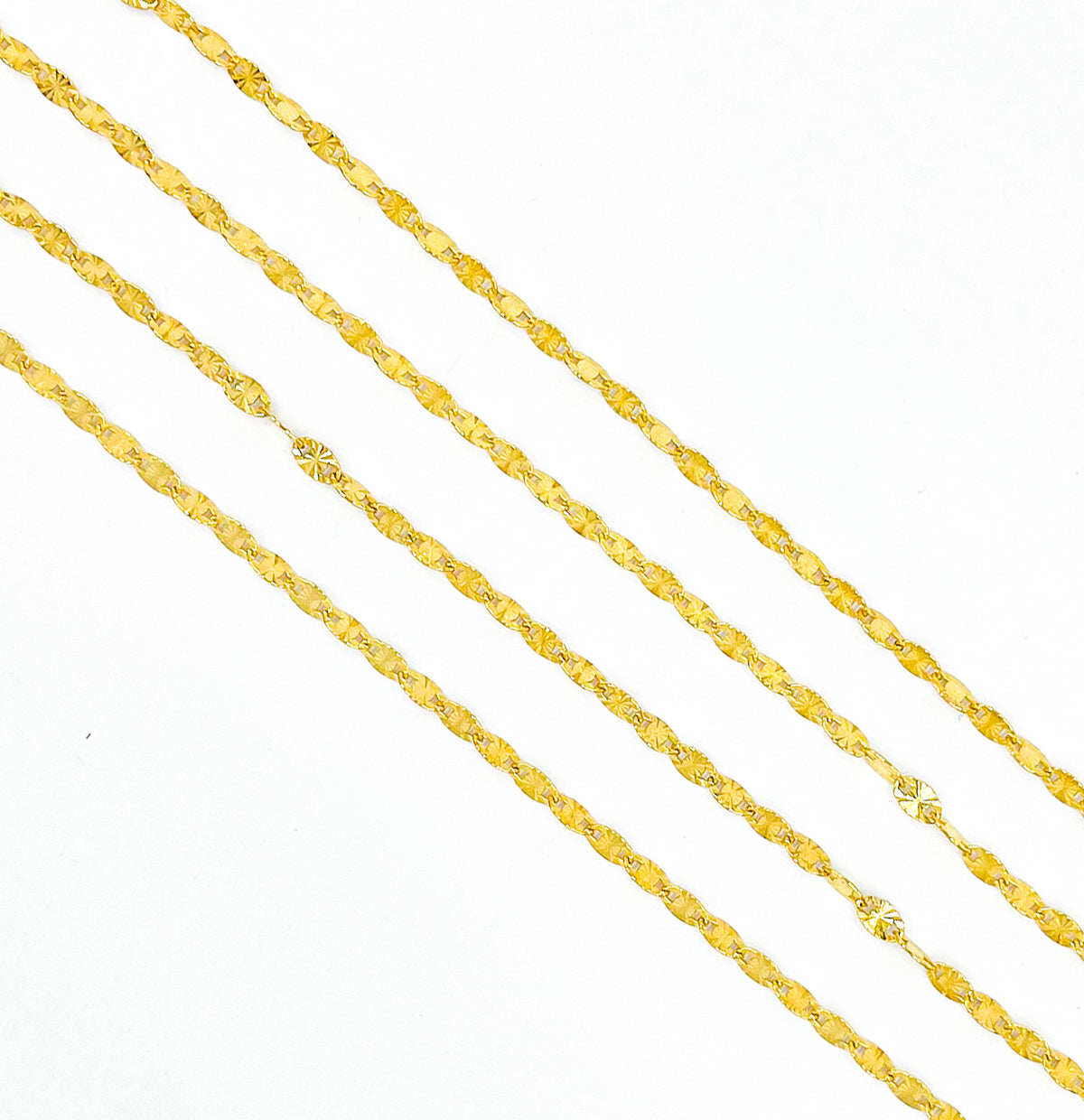 Z55GP. Gold Plated Sterling Silver Marina Diamond Cut Link Chain