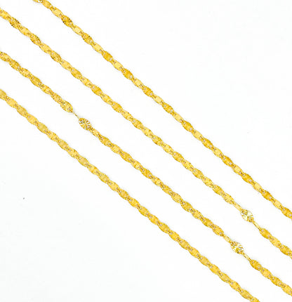 Z55GP. Gold Plated Sterling Silver Marina Diamond Cut Link Chain