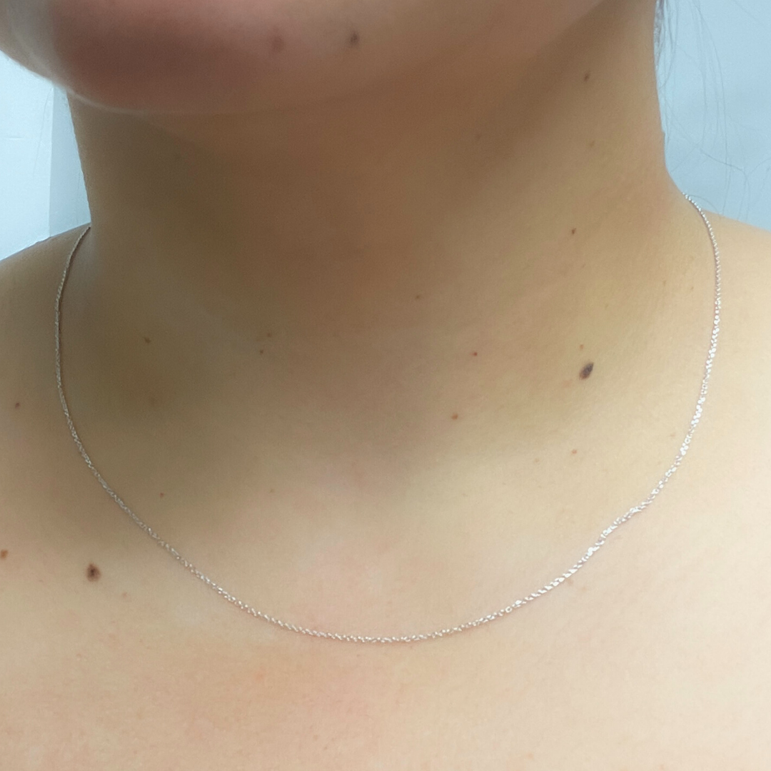 Solid White Gold Wheat Chain