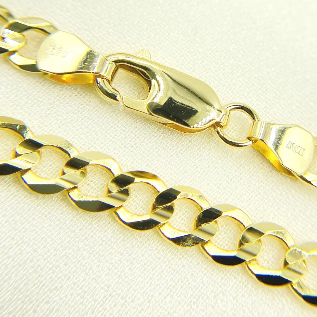 120R13FG1T2A9L001. 14K Solid Yellow Gold Miami Flat Curb Chain