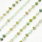 Peruvian Opal Gold Plated 925 Sterling Silver Wire Chain