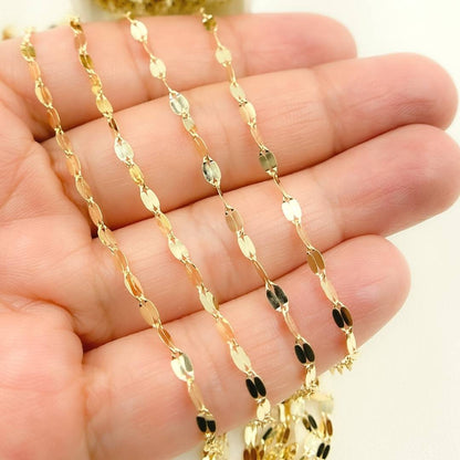 14K Solid Gold Flat Marina Link Unfinished Chain