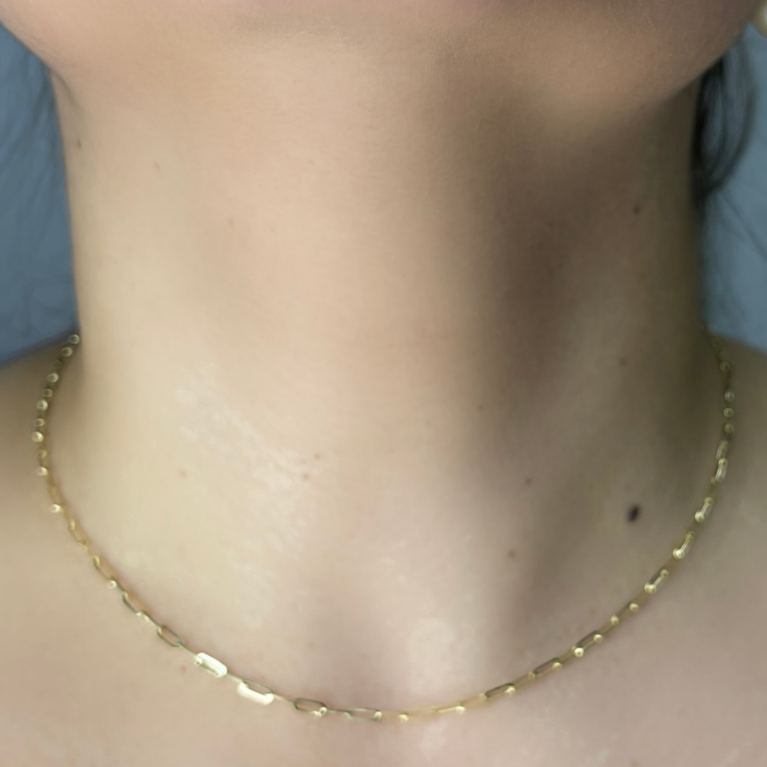 060FVACLL3. 14K Solid Gold Paperclip Chain