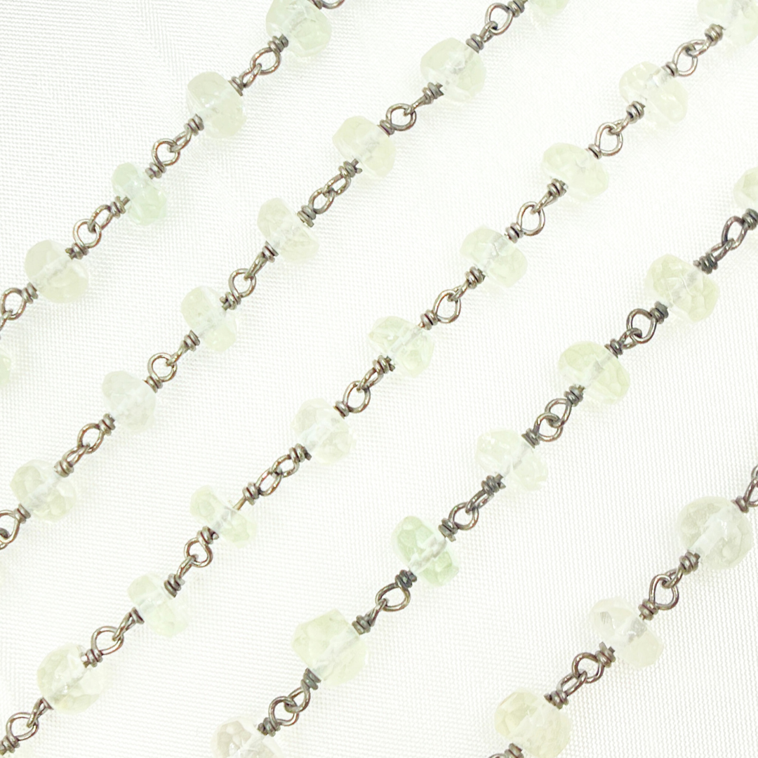 Green Amethyst Oxidized Wire Chain