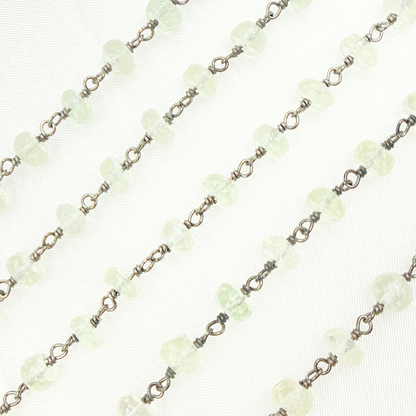 Green Amethyst Oxidized Wire Chain